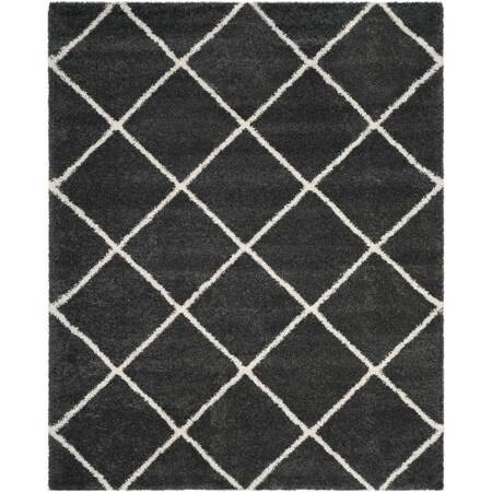 Safavieh Sgh-Hudson Shag Power Loomed Large Rectangle Rug; Dark Grey & Ivory - 9 x 12 ft. SGH281G-9